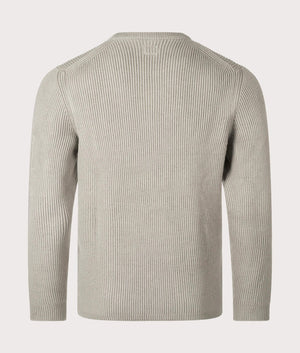 CP Company Full Rib Knitted Jumper in Vintage Khaki for Men at EQVVS Back Shot 