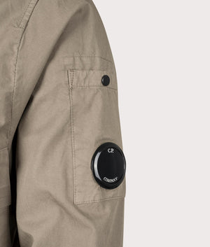 Organic Gabardine Overshirt in Walnut by CP Company. EQVVS Shot.