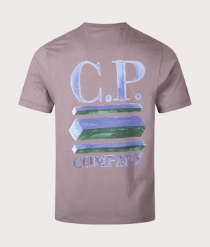 CP Company Cube Jersey 30/1 T-Shirt in Purple Dove at EQVVS Back Shot