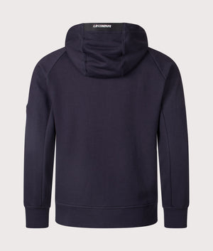 Cp Company Diagonal Raised Zip Through Hoodie In total eclipse back shot at EQVVS Menswear