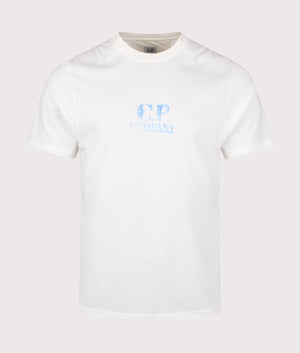 CP Company graphic logo t-shirt in 103 Guaze white front shot at EQVVS Menswear