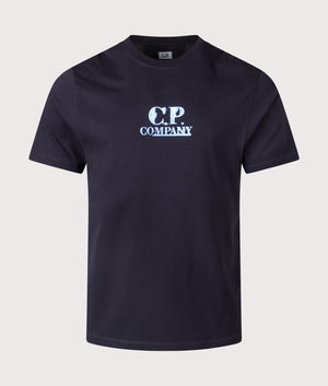 CP Company Graphic Logo T-Shirt in total eclipse front shot at EQVVS Menswear