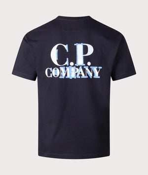 C.P. Company Logos T-shirt in Total Eclipse, 100% cotton. Back shot. 