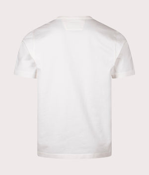 C.P. Company Twisted Embroidery T-Shirt in Gauze White, 100% cotton mercerised jersey at EQVVS. Back shot. 