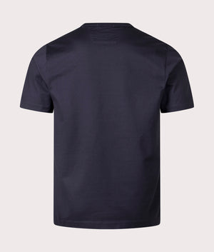 C.P. Company Twisted Embroidery T-Shirt in Total Eclipse, 100% Cotton Mercerised Jersey at EQVVS. Back shot. 