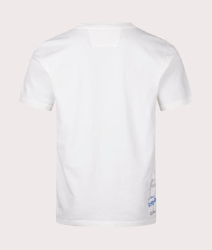 C.P. Company Horizontal Logo T-Shirt in Gauze White, 100% Cotton at EQVVS. Back shot. 