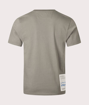 C.P. Company Horizontal Logo T-Shirt in Smoked Pearl, 100% Cotton at EQVVS. Back shot. 