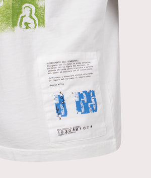 C.P. Company Front and Back Logo T-Shirt in Gauze White, 100% Cotton at EQVVS. Detailed shot. 