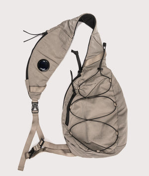 C.P. Company, Nylon B Crossbody Rucksack, Vintage khaki, Eqvvs Menswear, front shot angle