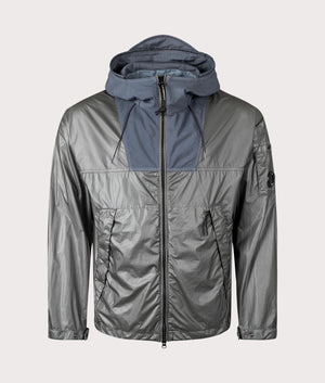 C.P. Company CS II Hooded Lens Jacket in Smoked Pearl at EQVVS. Front shot. 