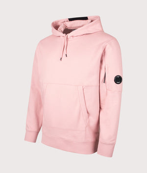 CP Company Diagonal Raised Hoodie in misty rose front side shot at EQVVS Menswear