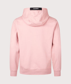 CP Company Diagonal Raised Hoodie in misty rose back shot at EQVVS Menswear