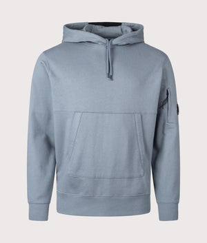 CP Company Diagonal Raised Hoodie in stormy weather front shot at EQVVS Menswear