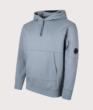 CP Company Diagonal Raised Hoodie in stormy weather side front shot at EQVVS Menswear