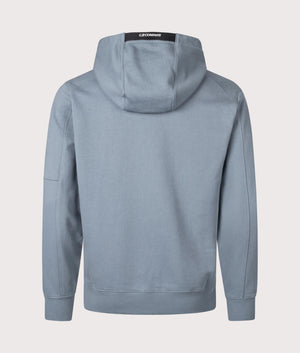 CP Company Diagonal Raised Hoodie in stormy weather back shot at EQVVS Menswear