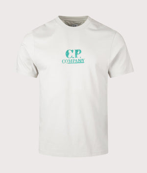 CP Company Graphic Logo T-Shirt In blue fox front shot at EQVVS Menswear