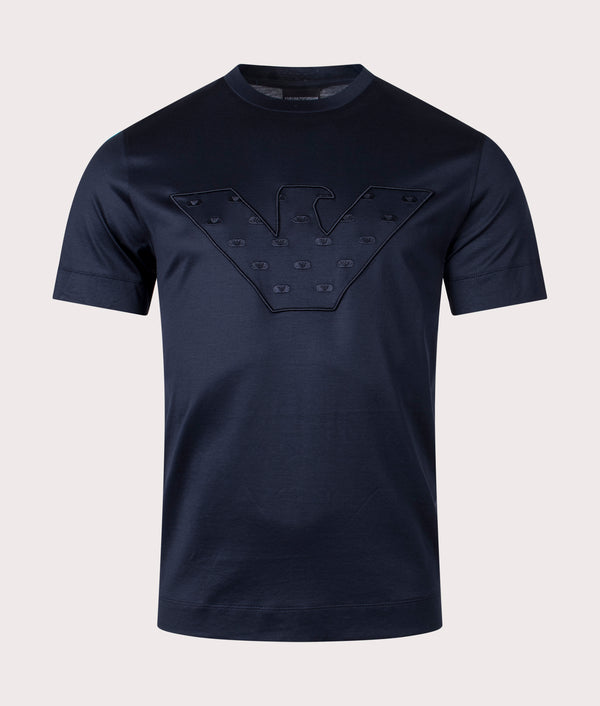 Large Eagle Logo T-Shirt Blue Navy | Emporio Armani | EQVVS