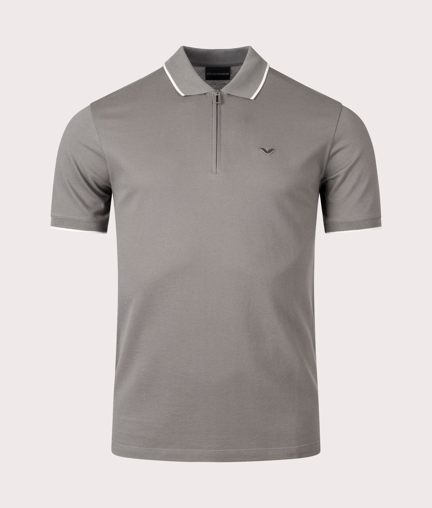 Emporio Armani Zip Placket Jersey outlet Slim-Fit Polo