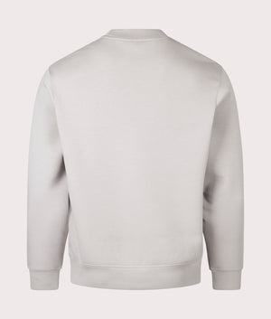 Box multi logo Sweatshirt in Degrade Alloy by Emporio Armani. EQVVS Back Angle Shot.