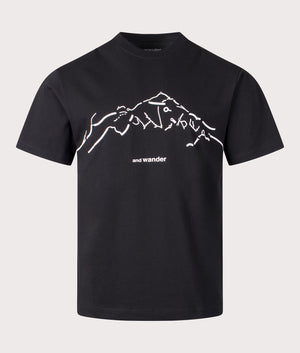 Daijiro Ohara Map Key Print T-Shirt in Black by and Wander. EQVVS Shot. 