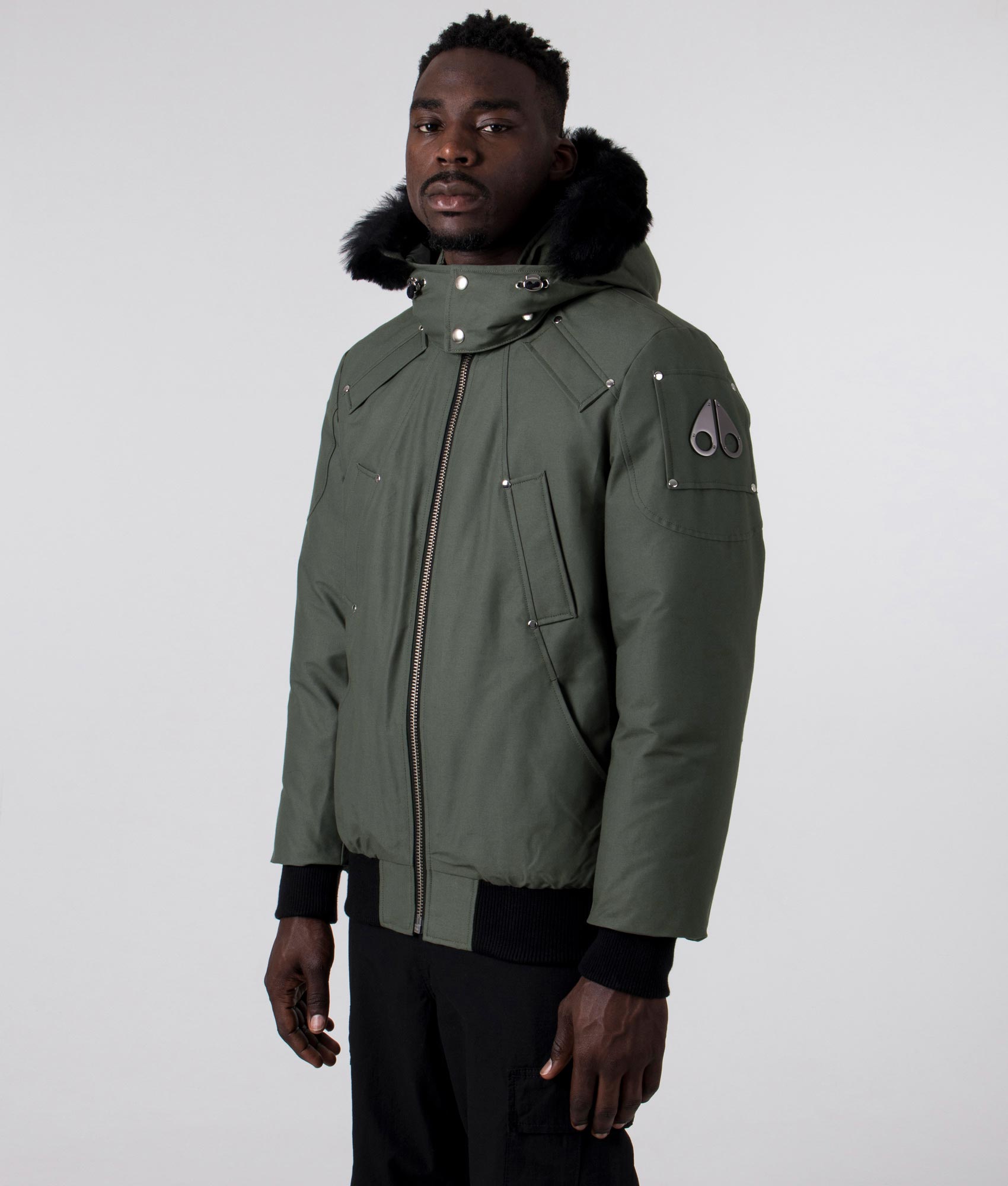 Bomber Jacket Forrest With Black Shearling | Moose Knuckles | EQVVS