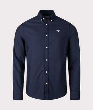 Barbour Oxtown Shirt for Men in Navy at EQVVS Front Shot 