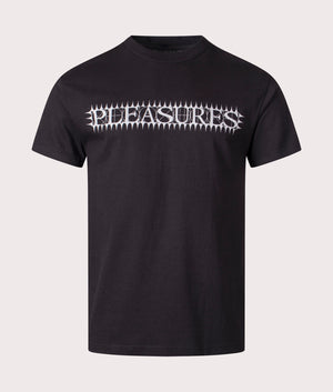 PLEASURES Spike T-Shirt in Black, 100% Cotton. At EQVVS Menswear. Front detail shot