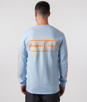 Pixel P Long Sleeve Top in Light Blue by Pleasures. EQVVS Menswear Back Model Shot. 