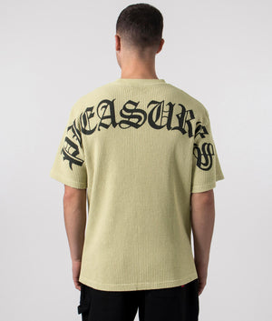 Neural Thermal T-Shirt in Matcha by Pleasures. EQVVS Menswear Back Model Shot. 