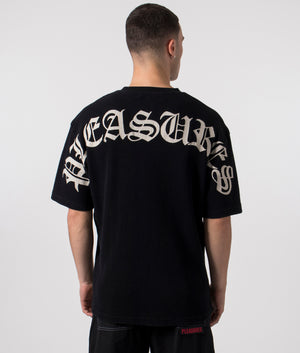 Neural Thermal T-Shirt in Black by Pleasures. EQVVS Menswear Back Model Shot. 