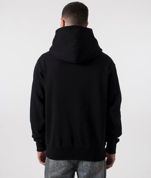 Relaxed Fit PLEASURES Twitch Studded Hoodie in Black. At EQVVS Menswear. Back model shot