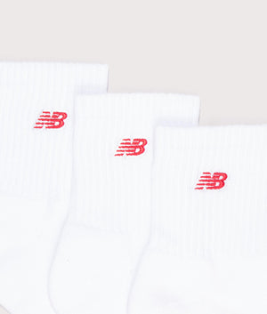 3 Pack Quarters Red Stripe Ankle Socks