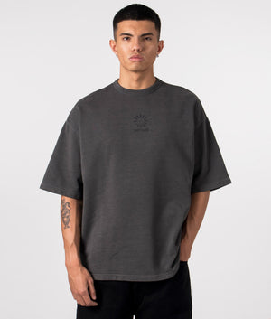 Oversized Buffering T-Shirt in Obsidian Black by Daily Paper. EQVVS Menswear Front Model Shot. 