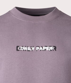 Click Sweatshirt in Rabbit Grey by Daily Paper. EQVVS Menswear Front Detail Shot.