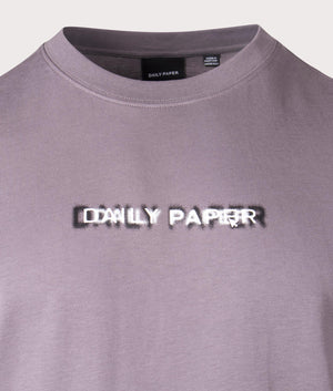 Click Boxy T-Shirt in Rabbit Grey by Daily Paper. EQVVS Menswear Front Detail Shot. 