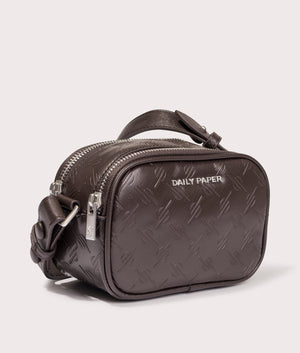 Dark Brown May Monogram Bag by Daily Paper. Shot at EQVVS. Side angle. 
