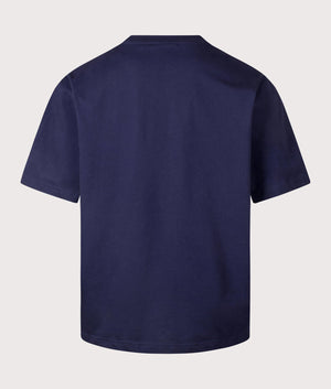 Daily Paper Dotted Logo T-shirt in Maritime Blue, 100% cotton at EQVVS. Back shot. 