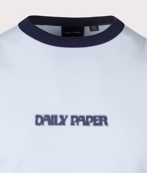 Dotted Type T-Shirt in Subdued Blue by Daily Paper. Shot at EQVVS. Detail shot. 