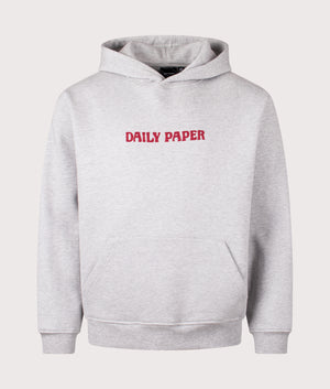 Daily Paper Chain Stitch Oversized Hoodie in Grey, 70% cotton at EQVVS. Front shot. 