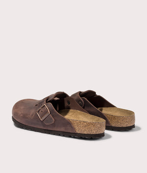 Boston Soft Footbed Oiled Leather Clog in Habana by Birkenstock. EQVVS Menswear Back Pair Shot. 