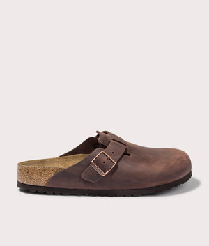 Boston Soft Footbed Oiled Leather Clog in Habana by Birkenstock. EQVVS Menswear Side Shot. 