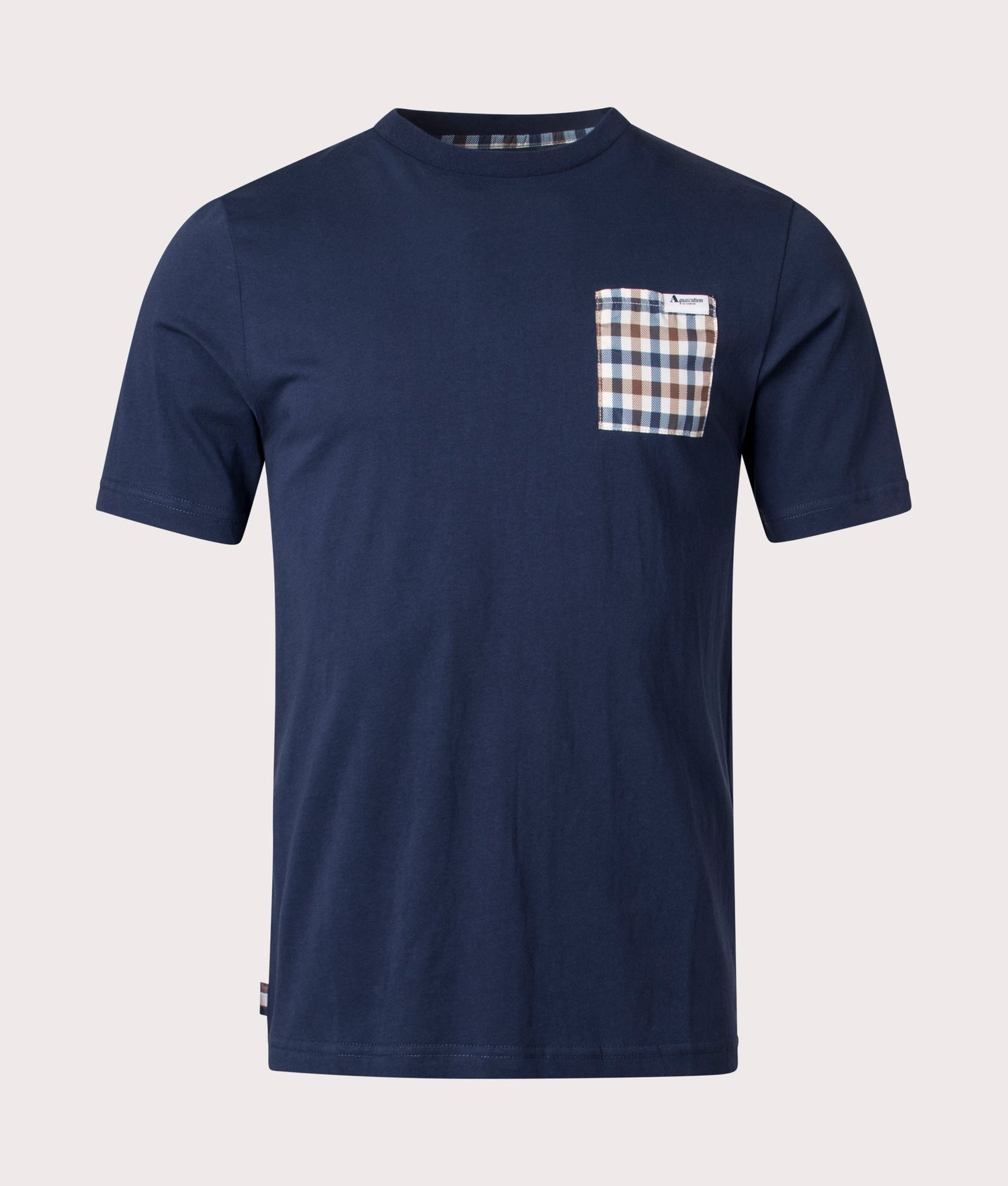 Active Check Pocket T Shirt Navy Aquascutum EQVVS