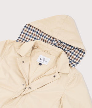 Active Packable Trench Coat in Beige by Aquascutum. EQVVS Detail Shot.