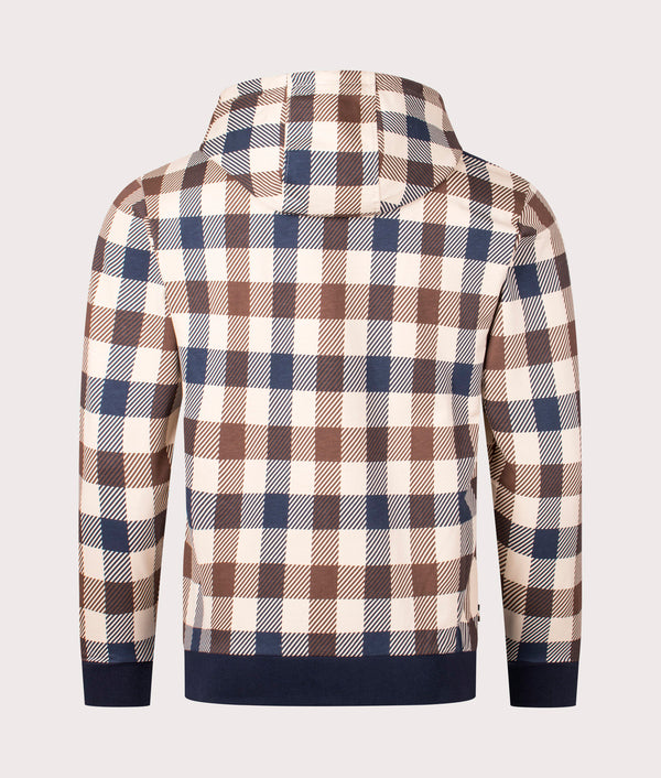 Macro Check Full Zip Hoodie Navy Aquascutum EQVVS