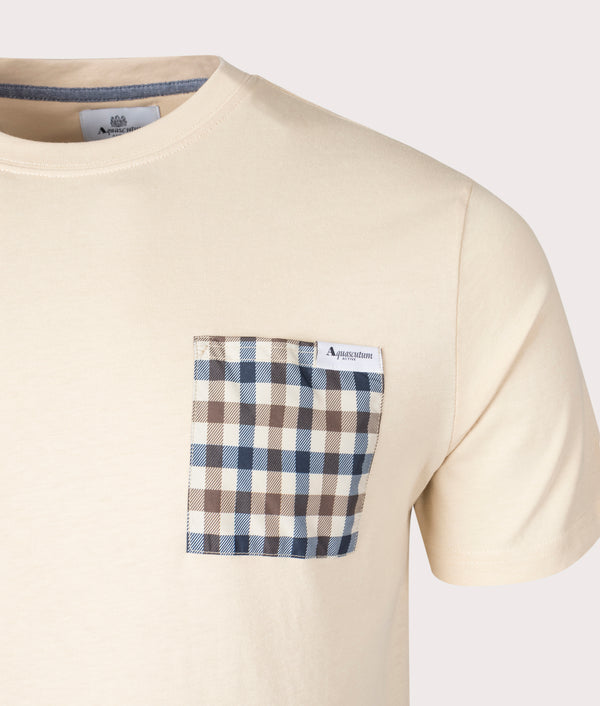 Active Club Check Pocket T Shirt Beige Aquascutum EQVVS