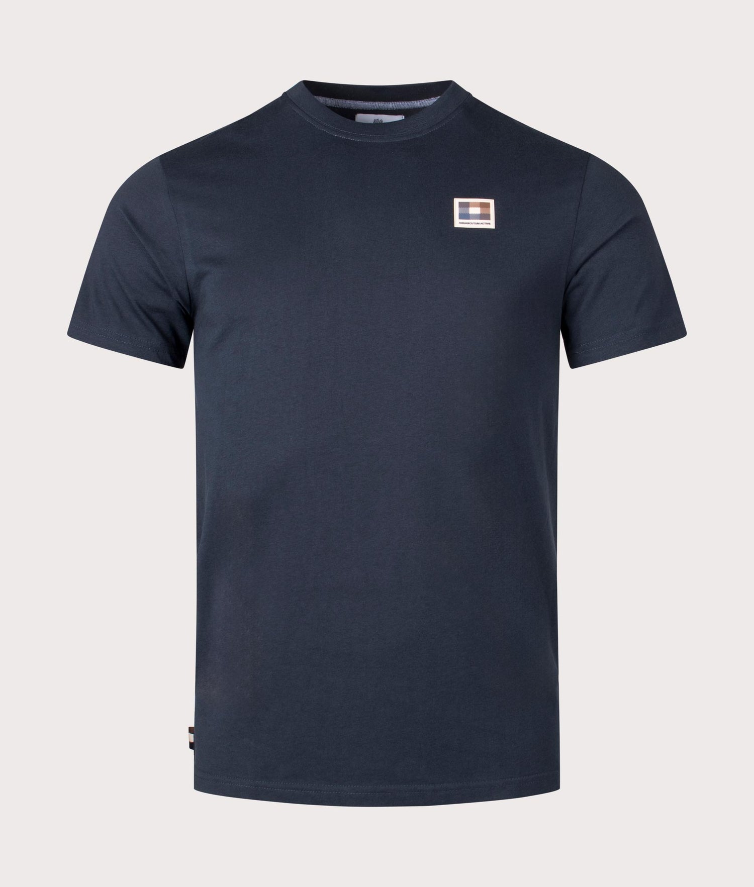 Active Club Check Patch T-Shirt Navy | Aquascutum | EQVVS