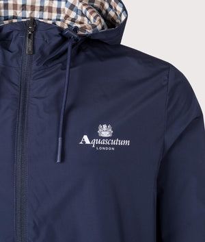 Sailor Check Reversible Jacket in Navy by Aquascutum. EQVVS Detail Shot.