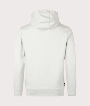 Aquascutum Active Small Logo Hoodie in Grey with Club Check Interior, 100% Organic Cotton. EQVVS Back Shot