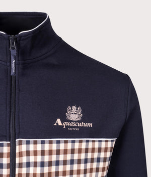 Aquascutum Scuba Club Check Track Top. Shot at EQVVS. Detail shot.