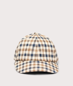 Aquascutum Active Baseball Cap in 28 Club Check. Shot at EQVVS. Front shot